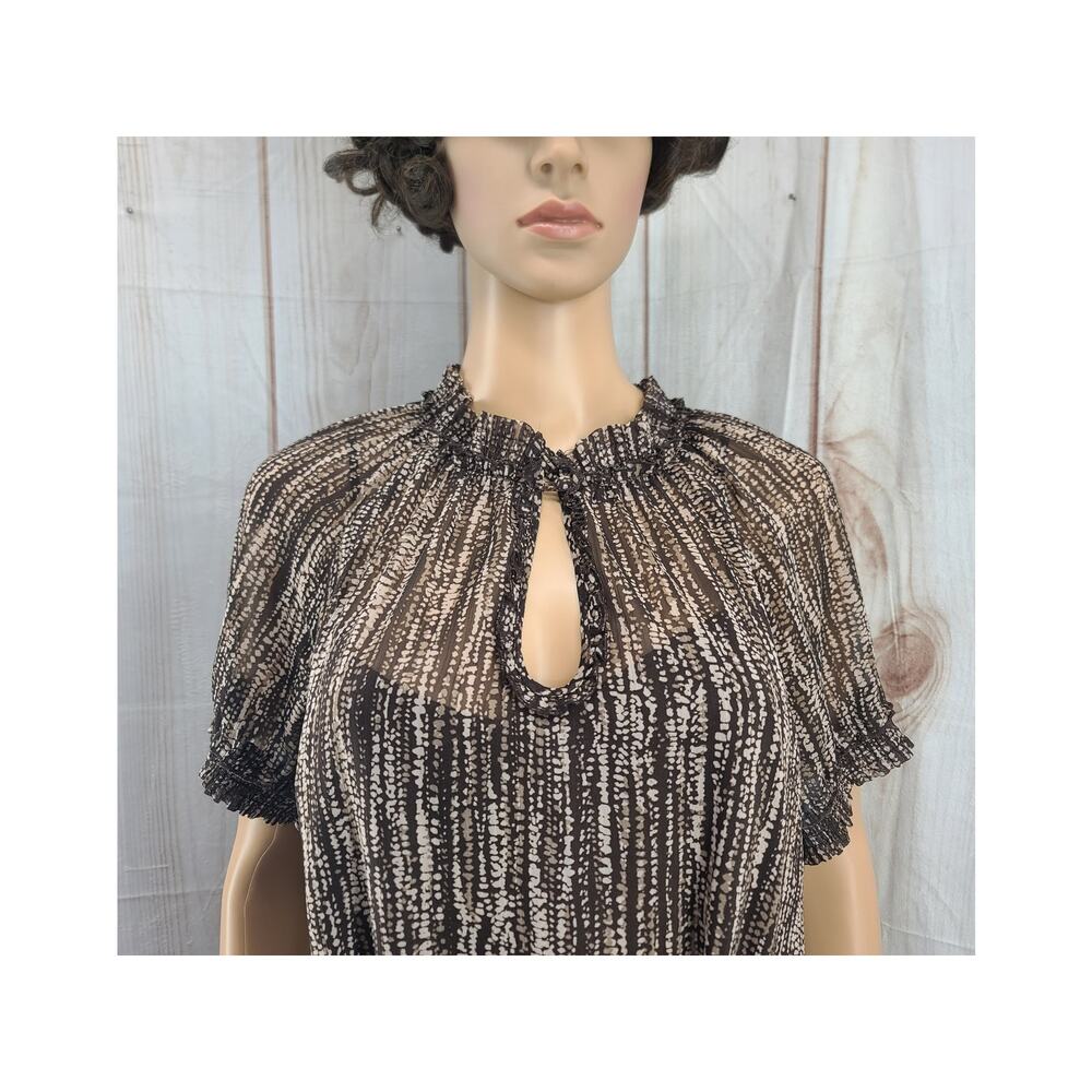 Massimo Women L Dress & Under Slip Short Sleeve Keyhole Neckline Knee Length